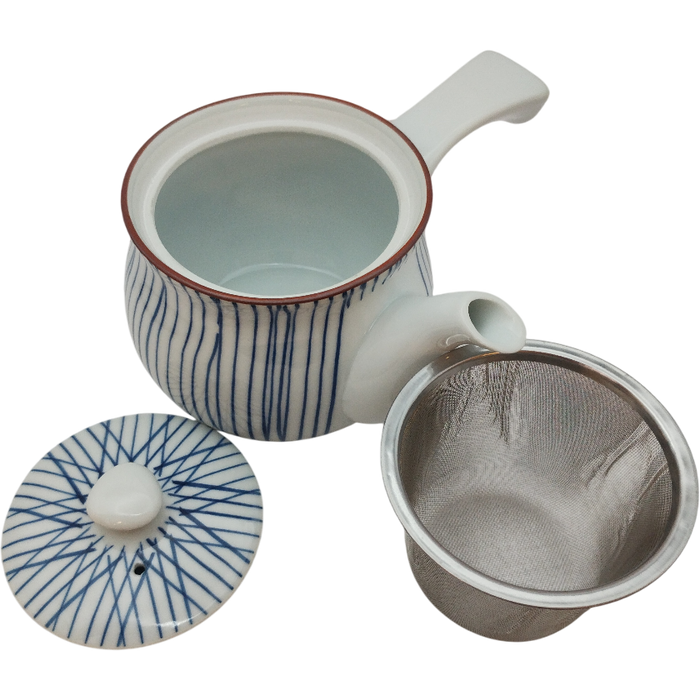 Japanese teapot with pinstriped handle 620ml